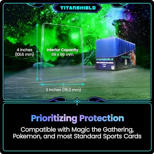 TitanShield 3"x4" Platinum Quality Seamless Toploaders Top Loader Sleeves for Collectible Trading Cards Compatible with Pokemon MTG Kpop Photocards (100 ct.) - style: 100 ct.