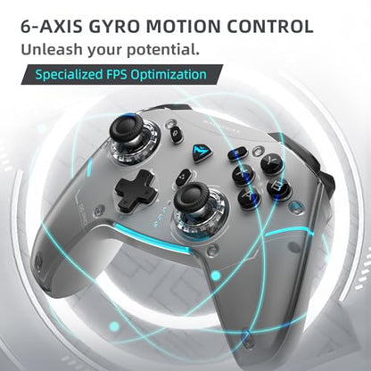 Machenike G5PRO Max SE 1000HZ Wireless Gaming Controller for NS/PC/iOS/Android with Charging Dock,PC Controller Hall Effect Joystick/Triggers/Gyroscope,RGB Backlight, White - color: White