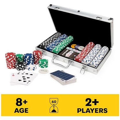 Spin Master Games, Cardinal Classics, 300-Piece Poker Set with Aluminum Carrying Case & Professional Weight Chips & Poker Dice, for Ages 8+ - style: 300-Piece Poker Set