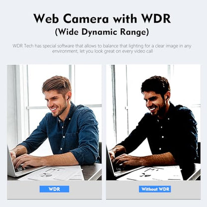TOALLIN 4K AI Webcam with WDR, Auto Light Correction, AI Tracking with Auto-Framing, Auto-Focus, 5X Adjustable Digital Zoom, Built-in Dual Noise-Canceling Mics, 92° FOV Webcam for Online Video Calls - style: 4K AI Auto-Framing Webcam
