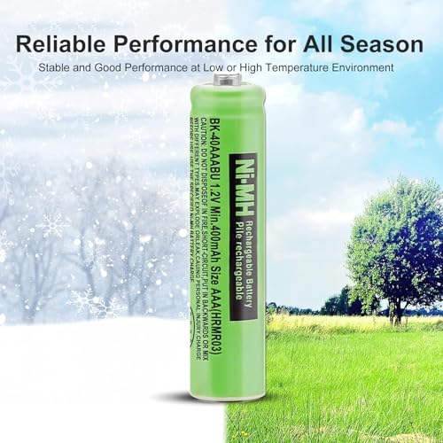 OSIM 6Pack BK-40AAABU Ni-MH AAA Rechargeable Batteries 1.2V AAA Ni-MH Rechargeable Batteries 400mah for Panasonic Cordless Phones, Remote Controls, Electronics - size: SL400-6 PCS