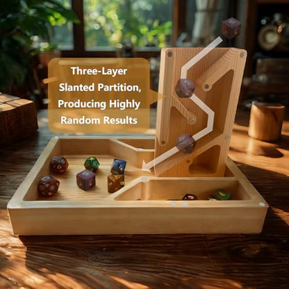 Wooden Dice Tower, DND Dice Roller with Tray | Portable Magnetic Die Roller Castle for Dungeons and Dragons, Board Game, D&D Tabletop Game and RPG Games