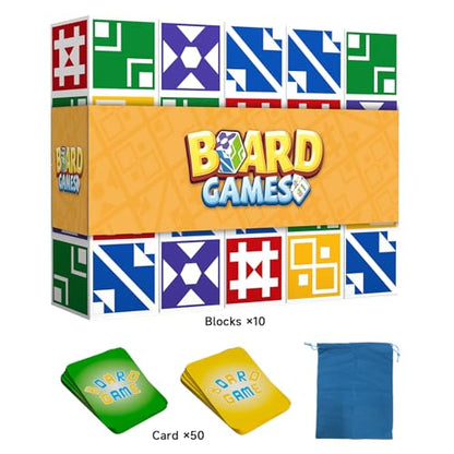 Family Matching Game for Kids & Adults, Block Puzzle Board Games for Boys & Girls Ages 6-8 8-12, 2 Player Card Puzzles for Children 6+ Year Olds - size: Edition 1.0: 2 players