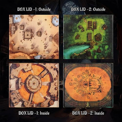 CZYY Foldable Battle Map, Double-Sided Dry Erase Cardboard RPG Mat | Grassland & Desert Sides, Compact Folded Size, Scenery Pieces & Markers Included, Gift for RPG Players & Game Masters