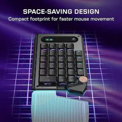 Turtle Beach Command Series KP7 Compact Hall-Effect Gaming Keypad | Extended Thumb Bar, Low-Profile Hall-Effect Switches, Rapid Trigger, Double Shot PBT Keycaps, 8K Polling, Per Key RGB, Black - style: KP7 Keypad