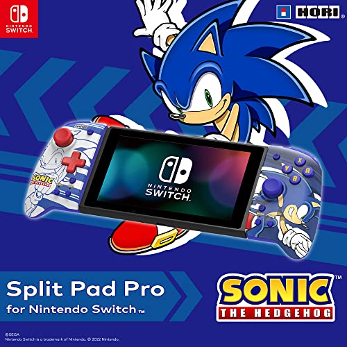 HORI Split Pad Pro (Sonic) Ergonomic Controller for Handheld Mode - Officially Licensed By Nintendo & Sega - Nintendo Switch