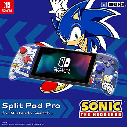 HORI Split Pad Pro (Sonic) Ergonomic Controller for Handheld Mode - Officially Licensed By Nintendo & Sega - Nintendo Switch