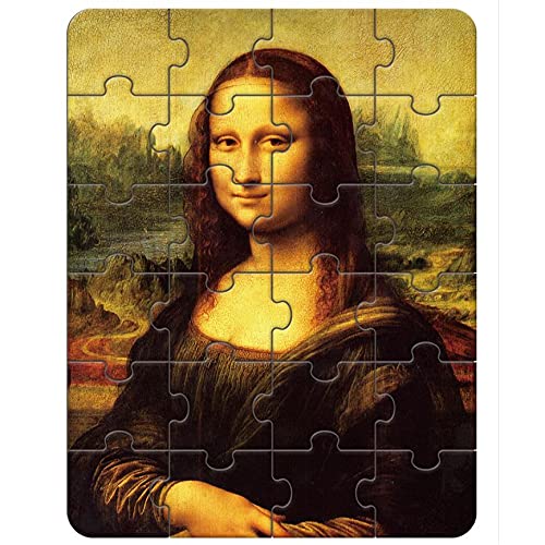 24 Pieces Da Vinci Mona Lisa Puzzle, Toddler Artist Puzzles for Kids Ages 3-5, 4-6 Easy-an Intellectual Decompression Entertainment Game and Preschool Educational Learning Toys - color: Mona Lisa-24p