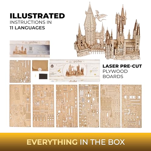 Ugears Harry Potter Hogwarts Castle 3D Wooden Puzzles for Adults - Harry Potter Castle Wooden Model Kits for Adults to Build, Mechanical Wood Puzzles Adult Building Sets, Hobby Kit, 3D Puzzle - style: Hogwarts Castle