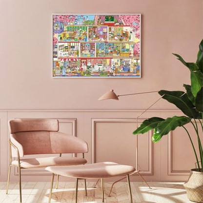 Puzzles for Adults 1000 Pieces, Jigsaw Puzzle for Adults, Fun Challenging Puzzle, Peach Blossom House Puzzles Game, Interlock Perfectly No Dust, Gifts for Father's Relatives and Friends - color: Peach Blossom House