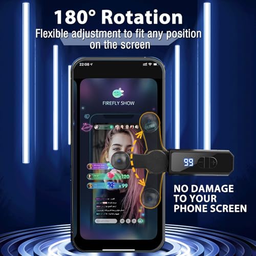 FUCINMTO Rechargeable Auto Clicker for Smart Phone, Adjustable Speed Clickers for iPhone iPad Apps Tiktok, Instant Click Simulation Finger Continuous Click for Game, Live Broadcasts Likes, Lightning Deal, Social Media Tasks