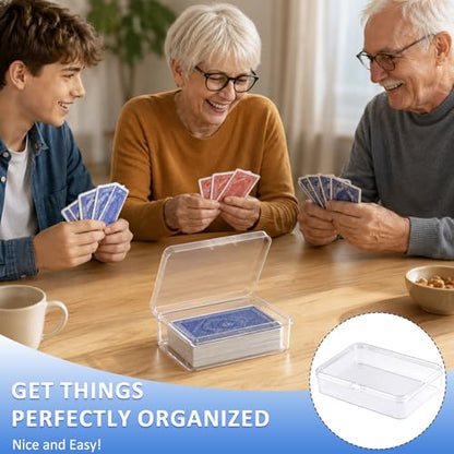 Kitoyz Playing Deck Card Cases Clear Plastic Trading Card Storage Box Acrylic Card Holder Box Compatible with Collectible Trading Card Cases, Each Case for 100 Pcs Cards (12 PCS) - size: 12PCS