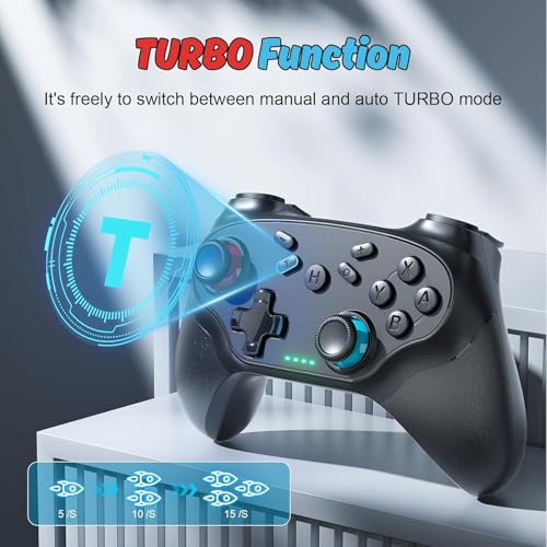 Nonbliep 2 Pack Wireless Controller for Nintendo Switch 2/1 Lite/OLED and PC, with Bluetooth, Turbo, Gyro Axis, Dual Vibration, and Screenshot, Compatible with Steam and Switch 2/1 - color: Matte Black