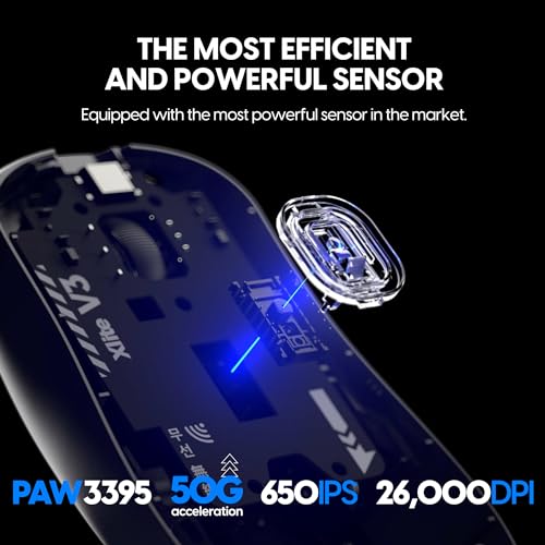 Pulsar Gaming Gears - Xlite v3 Medium Wireless Gaming Mouse, Ultra Lightweight 1.94 oz (55 g), Ergonomic, Optical Switches, PAW3395 Optical Sensor (Medium, Wireless, Black) - color: Black, size: Medium, style: Xlite V3