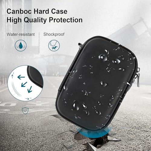 Canboc Hard Case for Kodak PIXPRO Friendly Zoom FZ55 / FZ45 / FZ53 16MP Digital Camera, Mesh Pocket fits SD Card, USB Charging Adapter, USB Cable, Black - color: Black