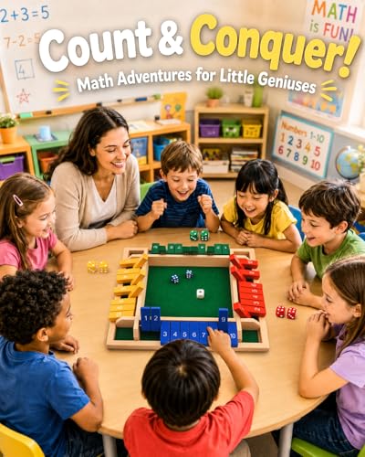 Upgraded 8.7-inch Shut the Box Game, Easy Quick and Fun Educational Math Game with 2 Symbolic Dice, 1-4 Players Wooden Board Games for Family Night Classroom Party, Tabletop Games for Kid Adult Senior - size: 8.7Inch