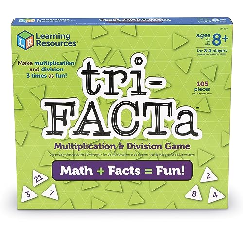 Learning Resources Tri-FACTa Multiplication & Division Game - Math Manipulatives, Kid Montessori Board Games, Classroom Must Haves, STEM Number Cards, Critical Thinking, Back to School, Kids Gifts | Math Manipulatives, Kid Montessori Board Games, Classroo