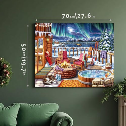Christmas Jigsaw Puzzle for Adults - 1000 Pieces Winter Holiday Puzzle - Gift for Women & Mom - color: Winter Holiday-2