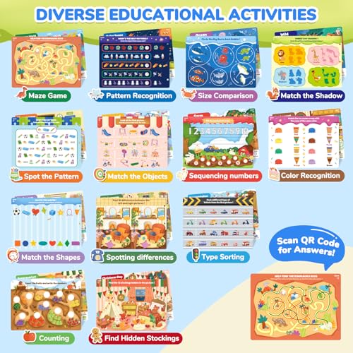 JoyCat Seek & Find Game Books - Preschool Learning Activity for 3-8 | Toddlers & Kids, Travel Activities Toys for Road Trip Car Airplane, Busy Book, Birthday Gifts for Girls and Boys Ages 4-8 - style: 2. Seek & Find