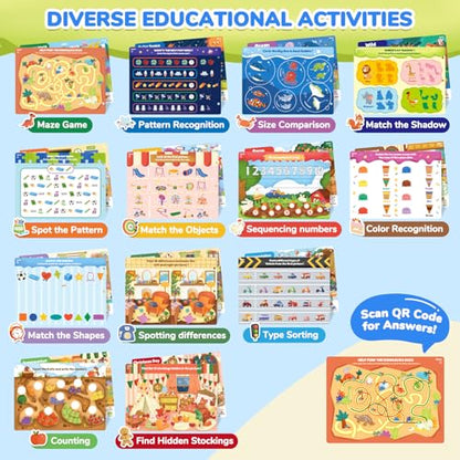 JoyCat Seek & Find Game Books - Preschool Learning Activity for 3-8 | Toddlers & Kids, Travel Activities Toys for Road Trip Car Airplane, Busy Book, Birthday Gifts for Girls and Boys Ages 4-8 - style: 2. Seek & Find