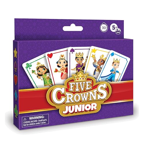 Five Crowns JR Rummy Style Card Game for Kids, Cards for Family Game Night | Family Game Night, Travel Games, Screen-Free, Holiday Game, Playing Cards, Kids Card Game, 5 Year Old - style: Five Crowns JR