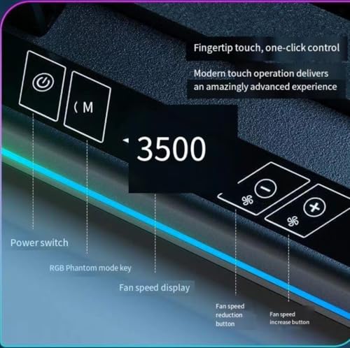 Cooling Pad for Dell Alienware m18 R2 R1 area-51 18 inch Gaming Laptop, It is a Well Deserved Heat Dissipation Monster,Cooler with Powerful Turbo Fan Can Fast Cooling,6 RGB Light Mode,Touch Start ﻿
