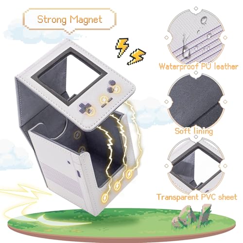 Retro Gaming Console Appearance Deck Box for MTG Commander (Green) | Holds 120 Single/100 Double-Sleeved Cards, Fit MTG/PTCG/OPTCG Cards, Strong Magnet, PU Leather, With 2 Dividers - color: Green