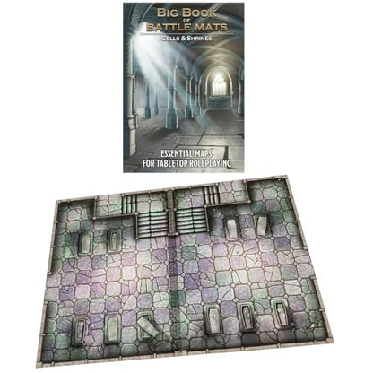 Loke Big Book of Battle Mats Cells & Shrines - Lay Flat Wipe Clean Fantasy RPG Maps with Tokens & 5E Content for Tabletop Adventures