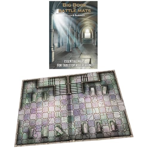 Loke Big Book of Battle Mats Cells & Shrines - Lay Flat Wipe Clean Fantasy RPG Maps with Tokens & 5E Content for Tabletop Adventures