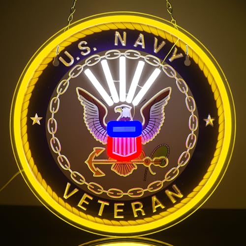 Military-themed Neon Lights Veteran Neon Signs Wall Decor for Man Cave Bedroom Bar Army Themed Gift Art for Christmas Party-12.6×12.6 IN-USB Powered-Acrylic - color: White:veteran