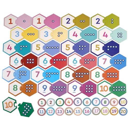 Eeboo Numbers Hexagon Pairs Puzzle, 1 EA - style: Numbers
