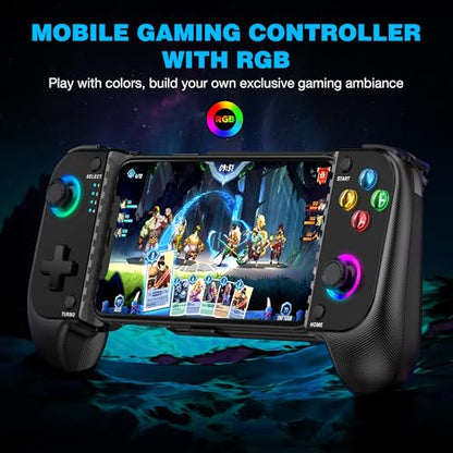 MystNova Wireless Phone Controller for iPhone & Android - Mobile Gamepad with Hall Effect Joysticks, Compatible with Xbox/PS5/Steam Link/Cloud Gaming, Ergonomic Design, Long Battery Life - color: Black