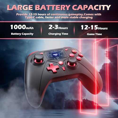 Gamrombo Wireless Controller for PS5/PS5 Pro/PS5 Slim with 2.4G Adapter, Compatible with PS4/Switch/Windows, Dual Vibration/Macro/Turbo Function, 3.5mm Audio Jack - color: Black