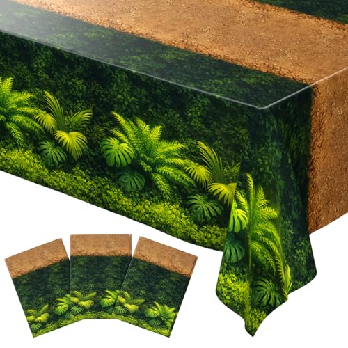 Blue Orchards Forest Path Table Covers (Pack of 3) 108" x 54" - Immersive Jungle Party Table Decoration, Accent and Backdrop, Gift Wrap, Safari, Dinosaur, Forest, Grass, Woodland Baby Shower - color: Forest Path (Pack of 3)