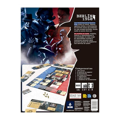 Devir - Berlin 1960 Board Game, Cold War Spy Hidden Role & Deduction Game for Adults and Teens, 4–8 Players, Ages 14, 90 Playtime, (English Version)