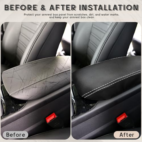 ramuel Center Console Armrest Cover for Ford Fusion 2013 2014 2015 2016 | Anti-Scratch ，Non-Slip ，PU Leather ，Easy Install - size: for Fusion 2013 2014 2015 2016