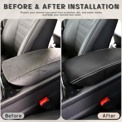 ramuel Center Console Armrest Cover for Ford Fusion 2013 2014 2015 2016 | Anti-Scratch ，Non-Slip ，PU Leather ，Easy Install - size: for Fusion 2013 2014 2015 2016