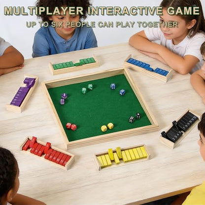 AIUAZA Dice Game Shut The Box Wooden Board Game,6 Sided Family Math Game for 2-6 Players,Educational Learning Interactive, Classics Tabletop Version Games for Family Night, Travel Party, or Pub