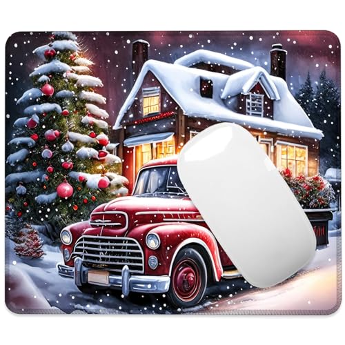 Chrismas Mouse Pad Joyful Celebrations Square Mouse Pads with Stitched Edge, Computer Mousepad with Non-Slip Rubber Base for Computer Laptop Office Desk Accessories 9.5x8 Inches - color: Joyful Celebrations 01