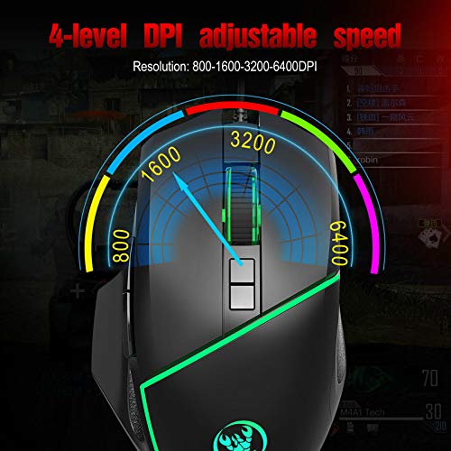 YONGX One Handed Keyboard and Mouse Gaming Combo ,35keys Wired RGB Backlit Gaming Mini Keypad Set with Wrist Rest Portable for PC/Laptop/Switch/PS4/Xbox ONE