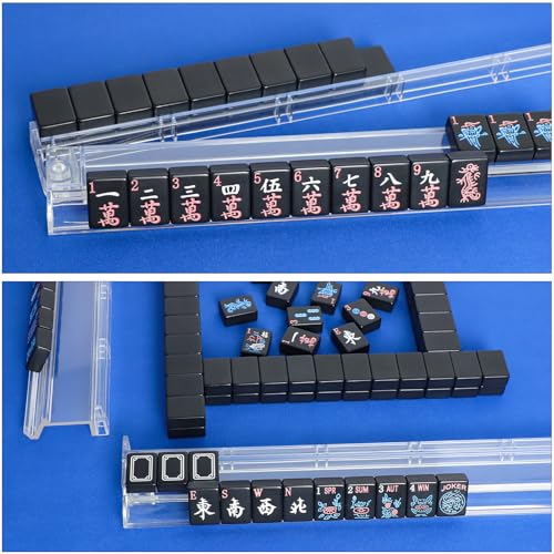 American Mahjong Tiles (1.2”,Tiles Only), 166 Mahjong Tile Set with Black Color (Tiles Only) - color: Black