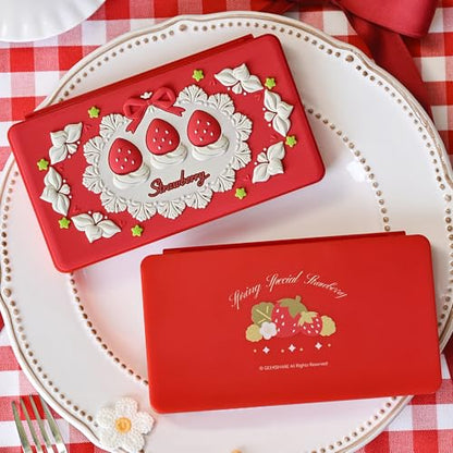 GeekShare Switch Game Card Case,Portable Magnetic Switch Game Holder Cartridge Case with 24 Game Card Slots and 24 TF Card Slots - Strawberries with Cream