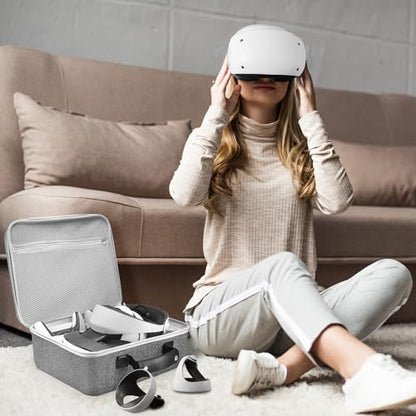 VORI Carrying Case for PSVR2 Gaming Headset and Touch Controllers Accessories, Portable Protection Hard Case for PS VR2 Controller, Suitable for Travel and Home Storage, Grey