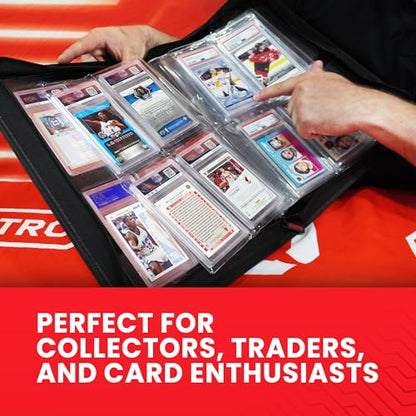 Premium Card Slab Binder – Black Zip Binder for PSA, CGC, CSG, One Touch Slabs - 360° Protection | Trading Card Storage Case (with Display Window) - style: With Display Window