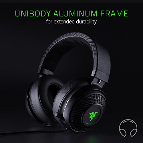 Razer Kraken 7.1 V2: 7.1 Surround Sound - Retractable Noise-Cancelling Mic - Lightweight Aluminum Frame - Gaming Headset Works with PC, PS4, Xbox One, Switch, & Mobile Devices - Black