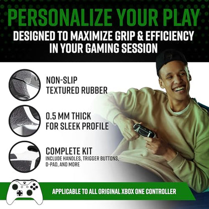 Dragon Grips Xbox Controller Grips - Ultra Thin 0.5mm Anti-Slip Textured Rubber Grip Accessory for Xbox One & Elite Controllers - Full Coverage for Triggers, D-Pad, Top Buttons, Made in USA, Pack of 1 - size: 1 Sheet Per Pack