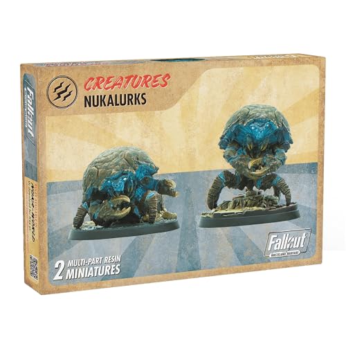 Modiphius Entertainment: Fallout: Wasteland Warfare Creatures - Nukalurks - 2 Figures, 32mm RPG Unpainted Resin Miniatures, Scenic Bases, Nuka World