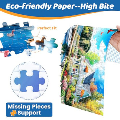 300 Pieces Puzzles for Adults | Lake House Jigsaw Puzzles | Large 300 Piece Puzzle for Children Adults Seniors | Sturdy,Safe | Engaging & Educational Toys Great Gift for Boys Girls 20.5 x 15 in - style: Lakeside Lodge
