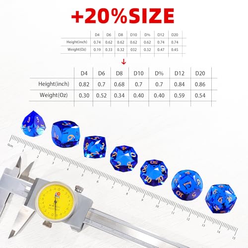 7-Piece Diamond Cut Dice Set for Dungeons and Dragons (D&D) | RPG & Tabletop Games | Premium Gift Box & Durable Design - color: Zs-c