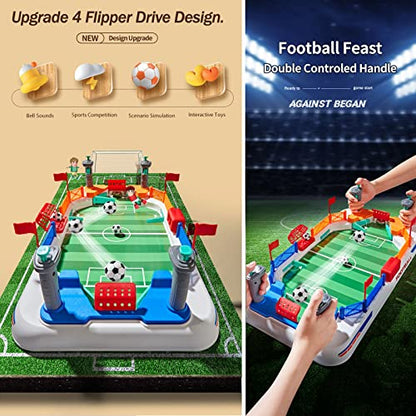 COUOMOXA Soccer Board Game for Kids: Mini Foosball Table Game - Interaction Soccer Toys for 3 4 5 6 7 8-12 Year Old Indoor Family Playroom Party - Perfect Birthday Sports Gift for Boys Girls